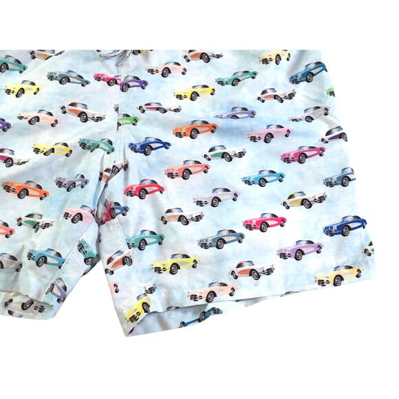 Swim Trunks Medium Michael's Car Fancy Cars Blue Multi-Color NWT - Picture 5 of 5